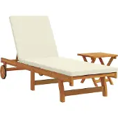 vidaXL Sonnenliege 2 Stk. Massivholz Akazie Braun