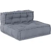 vidaXL Modulare Sofagarnitur Stoff Grau 210 x 140 x 56 cm