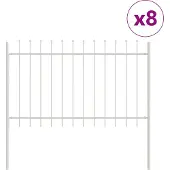 vidaXL Gartenzaun WOERDEN 8 Stk. 13,6 x 0,8 m Weiß