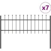 vidaXL Gartenzaun WOERDEN 7 Stk. 11,9 x 0,6 m Grau