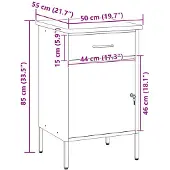 vidaXL Werkbank Rot und Grau 50 x 55 x 85 cm Ingenieure Holz und Stahl