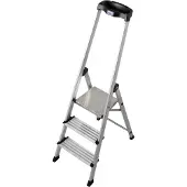 Krause Safety Stufenstehleiter mit Ablage 3 Stufen