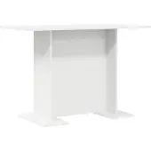 vidaXL Esstisch 110 x 60 x 75 cm Holzwerkstoff Weiß Rechtwinklig
