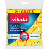 Vileda 1049 rengøringsklud Gul 3D, 2+1 stk