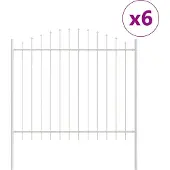 vidaXL Gartenzaun WOERDEN 6 stk. 170 x 165 cm Weiß