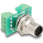 DeLOCK M12 Übergabemodul Adapter 8 Pin A-kodiert Stecker zu