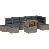 vidaXL Garten-Sofa-Set 8 Stk. Grau und Braun
