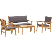 vidaXL Gartensofa-set 4 pcs Braun 120 x 65,5 x 79 cm Massivholz Akazie