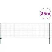 vidaXL Euro-Zaun mit Pfosten 25 x 0,8 m PVC-beschichteter Stahl Grün