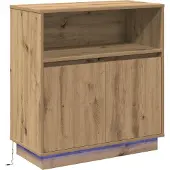 vidaXL LED-Sideboard Artisan-Eiche 71 x 34,5 x 75 cm Holzwerkstoff
