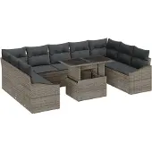 vidaXL Garten-Sofa-Set 10 stk. Grau