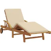 vidaXL Sonnenliege Massivholz Akazie Beige