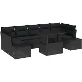 vidaXL Garten-Sofa-Set 8 Stk. Schwarz