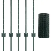 vidaXL Euro-Zaun mit Pfosten 10 x 0,6 m PVC-beschichteter Stahl Grün