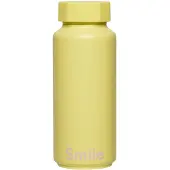 Design Letters Thermosflasche - 500 ml - Lächeln - Gelb - - One Size - Thermosflaschen