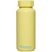 Design Letters - AJ Thermosflasche Hot & Cold 0,5 l, Happy / gelb (Sonderedition)