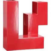 Gilde Tischvase "Kerzenleuchter-Vase Patras", rot, B:26cm H:25,6cm T:12,5cm, Keramik, Vasen, Tischvase