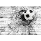 Kärkkäinen Fototapete Dynamic Football Schwarz/Hellgrau