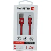 Swissten Textile Fast Charge 3A Lightning Daten- und Ladekabel 1,2 m