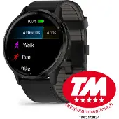 Garmin - 010-02784-52 - Smartwatch - Venu 3 - Schwarz/Schiefergrau mit Schnellwechsel-Leder-Armband