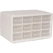 Raaco - Storage Box with 12 Drawers - White - 14.2 x 24.8 x 14.9 cm