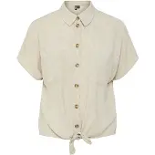 Pieces Pcpia Leinenmix Kurzarmhemd | Beige | XL