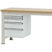 Manuflex Schubladen-Unterbauten, für Werkbank Profi Tiefe 700 mm, lichtgrau