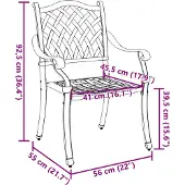 vidaXL Gartenstuhl 2 pcs Grün 56 x 55 x 92,5cm Aluminium