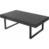 MCW Couchtisch Genk H576, Wohnzimmertisch, 40x110x60cm, MVG- Schwarze Eiche-Optik, dunkle Metall-Füße