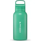 LifeStraw Wasserfilterflasche Go 2.0 Edelstahl Cactus Green isoliert 1 Liter - Grün