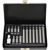 AWTOOLS KOŃCÓWKI TORX 15elem. Z OTWOREM