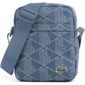 Lacoste Umhängetasche Vertical Camera Bag Mono Jacquard Denim blau