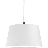 QAZQA Moderne Hängelampe schwarz mit weißem Schirm 45 cm - Pendel