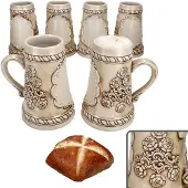 MamboCat 6er Set Ruhpolding-Krug mit Schild 0,5 Liter beige-braun Keramik