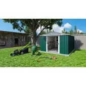 Yardmaster , Metall-Gerätehaus "Bayern" Modell 1013, grün, 11,03 m², mit Bodenrahmen