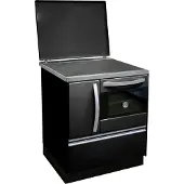 FireFix Festbrennstoffherd "ISAR 72", Heizen, Kochen & Backen, Backfach mit Thermometer," abnehmbarer Spritzschutz, Festbrennstoffherd, Holzherd, Ofenherd