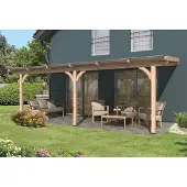 GartenHaus GmbH Terrassenüberdachung SKAN HOLZ Rimini 648x300 cm natur