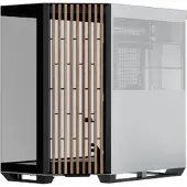 APNX V1 PC-Gehäuse, Midi-Tower, ATX, Tempered Glass - Holz, schwarz / weiss