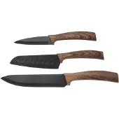 Maku 3er-Set: Küchenmesser in Schwarz/ Hellbraun | Gr.: onesize