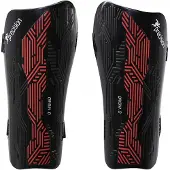 Precision Schienbeinschoner Fußball Origin.0 Strap - schwarz rot XS