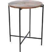 H&S Runder Beistelltisch aus Akazienholz 40 x 48 cm
