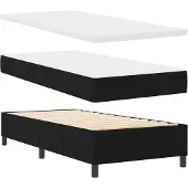 vidaXL Boxspringbett mit Kopfteil Schwarz 80 x 200 cm Stoff