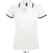Sol SOLs 00578 | Damen Polo Shirt Pasadena - Farbe: White/Navy - Größe: L