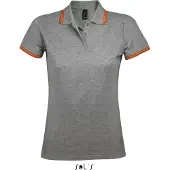 Sol SOLs 00578 | Damen Polo Shirt Pasadena - Farbe: Grey Melange/Orange - Größe: L