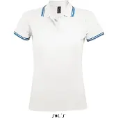 Sol SOLs 00578 | Damen Polo Shirt Pasadena - Farbe: White/Aqua - Größe: S