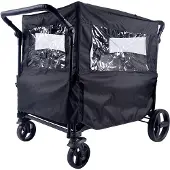 BabyTrold - Fun Trolley Rain Cover w. Windows - Black