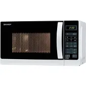 Sharp Mikrowelle R642WW | 2-in-1 Kombi Mikrowelle mit Quarzgrill 800W/1000W | 20L | 8 Programme | freistehend | weiß