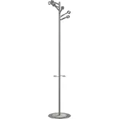 Unilux Garderobenständer Bourgeon, silber, mit 6 Haken, aus Metall, 174 x 35cm