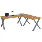 VCM Holz Schreibtisch | Eckschreibtisch schlicht | 190x130 | L Form links oder rechts | Arbeitstisch Platte 50 cm tief | Computertisch Büromöbel - Lona X