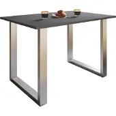 VCM Holzesstisch | H. 76 x B. 110 x T. 50 cm | hochwertiges und massives Fußgestell | Füße aus Eisen | Küchentisch - Xona U